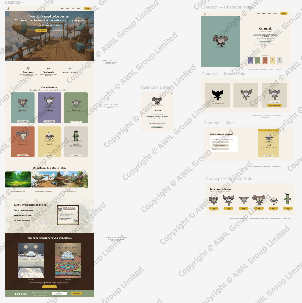 Allwalks — Game & Website UI Design process image 3